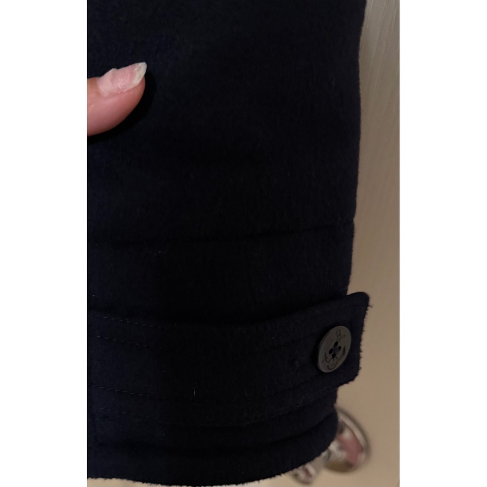 Lands' End Men Navy Wool Blend Double Breasted Peacoat Jacket Fall Winter Large - Picture 5 of 8